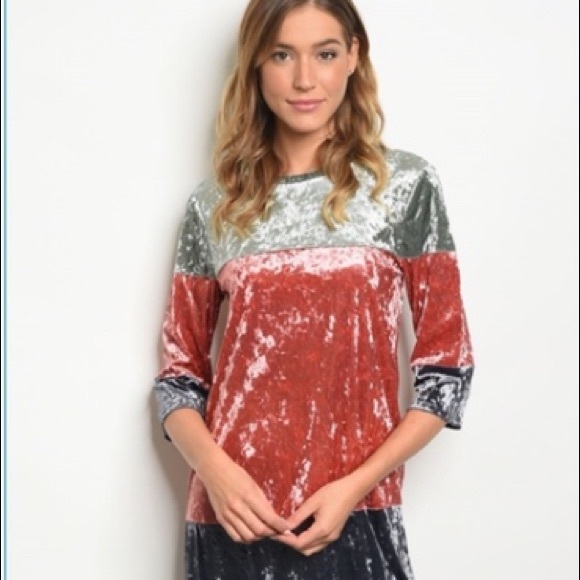 Color Block Velour Dresses 2 Size Large Left - Picture 2 of 5